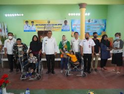 UPSK Dinsos Lampung di Desa Branti Natar Lampung Selatan, Kadis Serahkan Alat Bantu Disabilitas