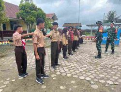 Program TMMD Sasar Siswa SDN 8 Way Khilau Latihan PBB, Tanamkan Disiplin dan Cinta Tanah Air Sejak Dini